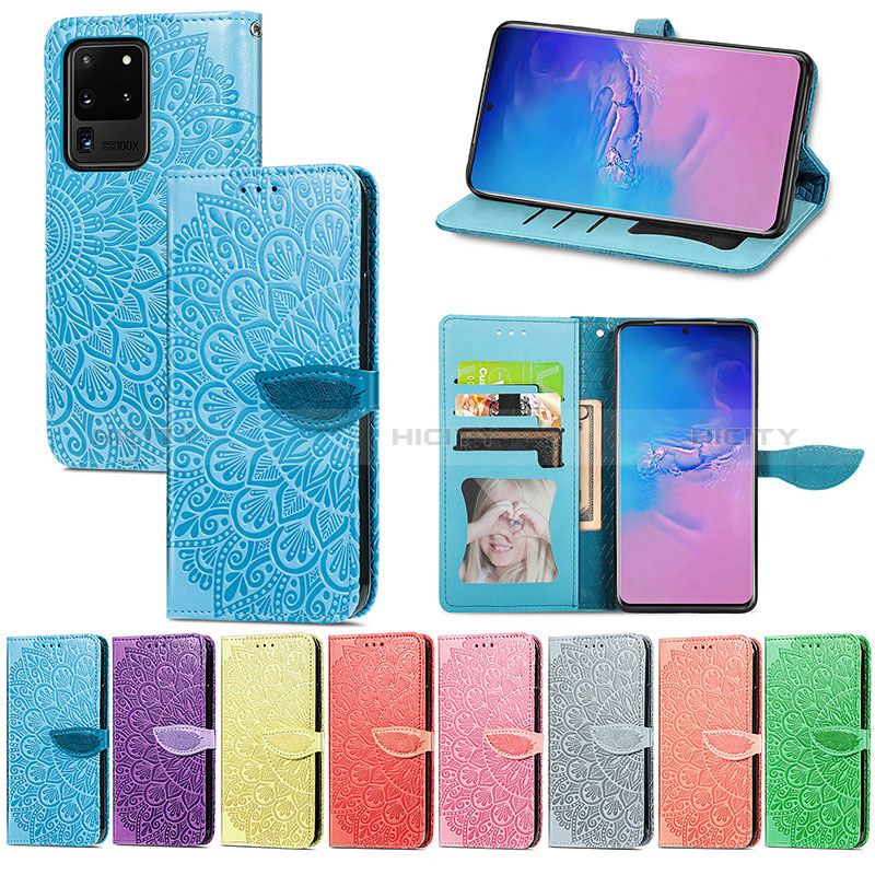 Custodia Portafoglio In Pelle Fantasia Modello Cover con Supporto S04D per Samsung Galaxy S20 Ultra 5G