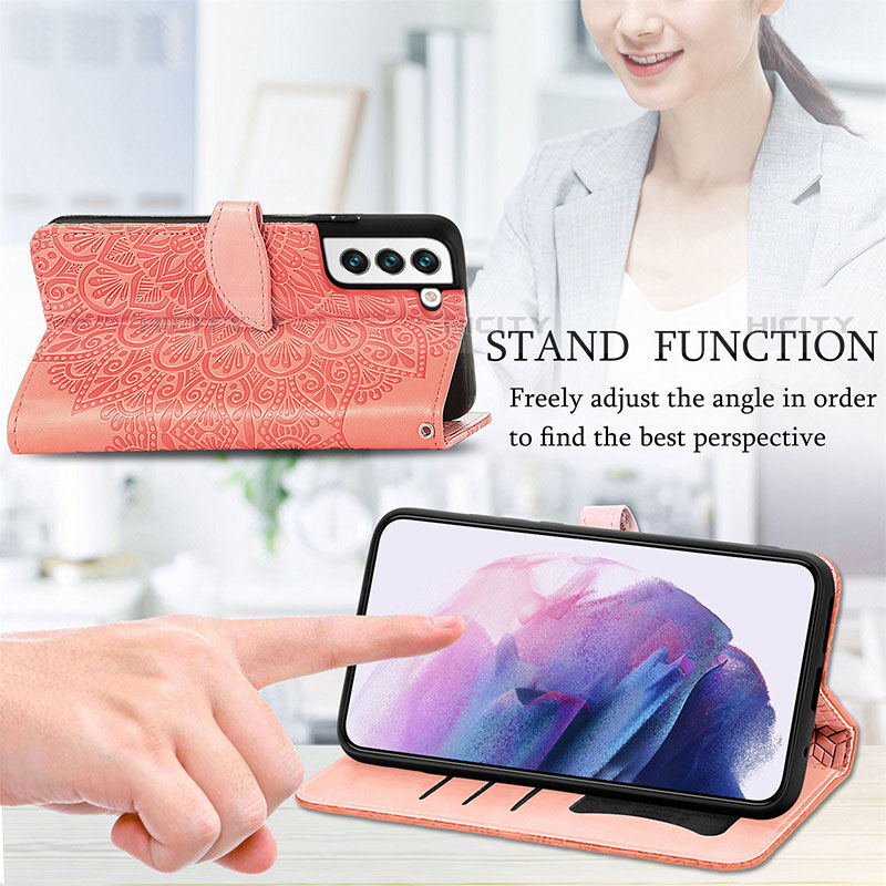 Custodia Portafoglio In Pelle Fantasia Modello Cover con Supporto S04D per Samsung Galaxy S21 5G