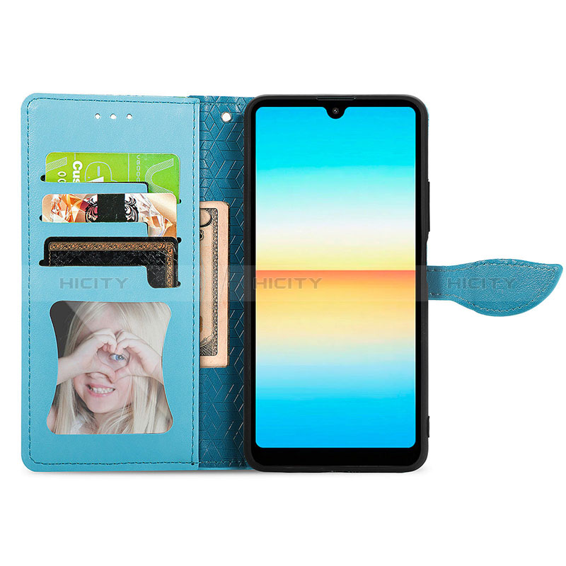 Custodia Portafoglio In Pelle Fantasia Modello Cover con Supporto S04D per Sony Xperia Ace III