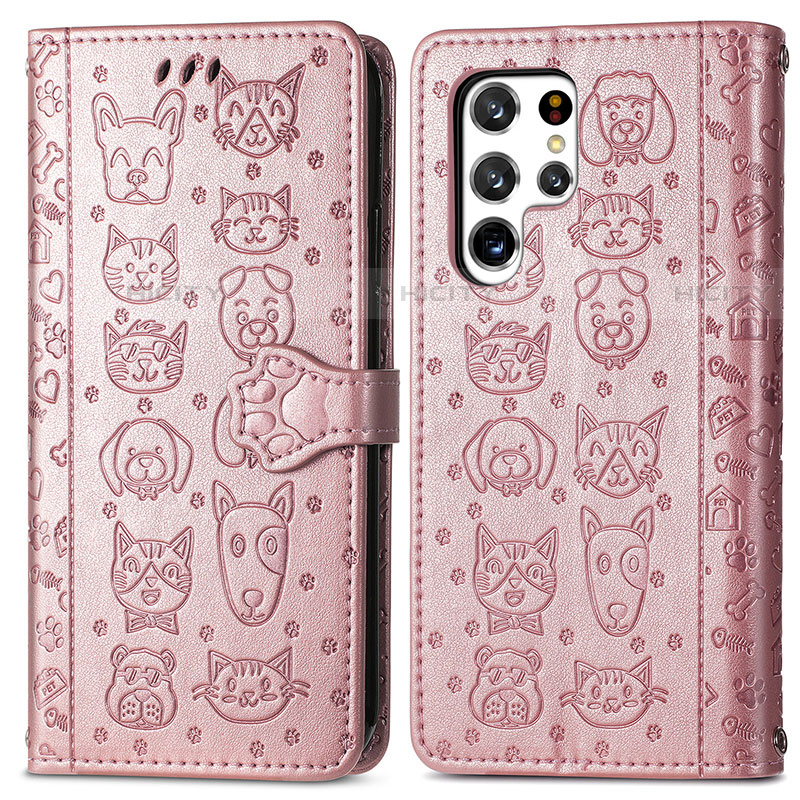 Custodia Portafoglio In Pelle Fantasia Modello Cover con Supporto S05D per Samsung Galaxy S21 Ultra 5G