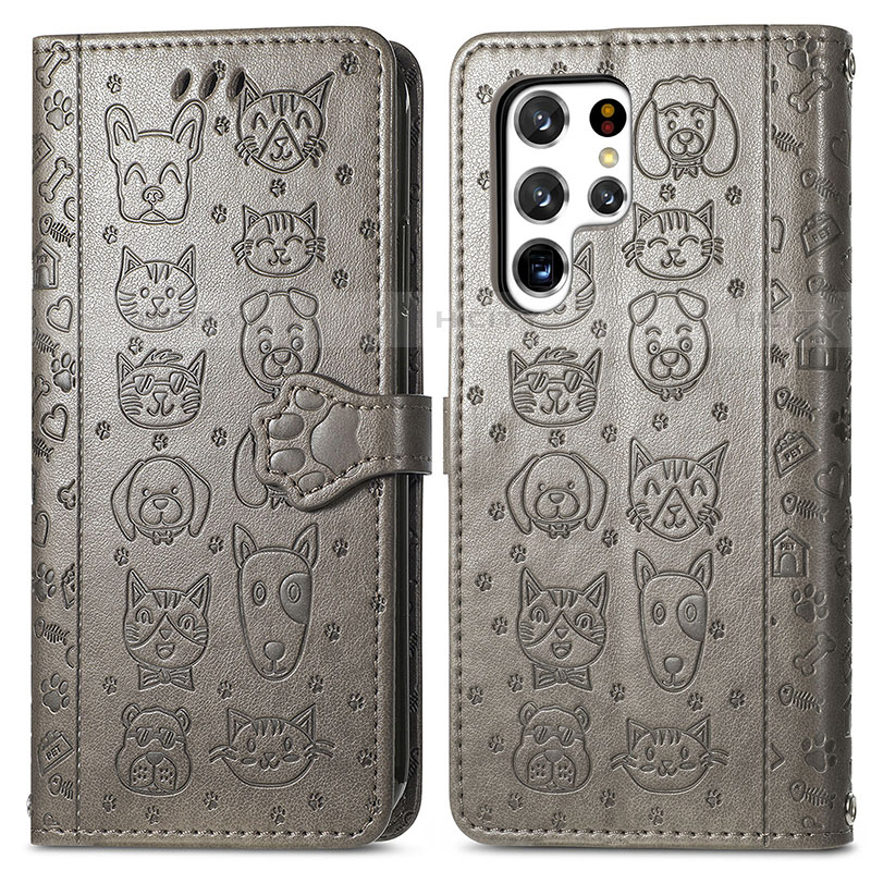 Custodia Portafoglio In Pelle Fantasia Modello Cover con Supporto S05D per Samsung Galaxy S21 Ultra 5G