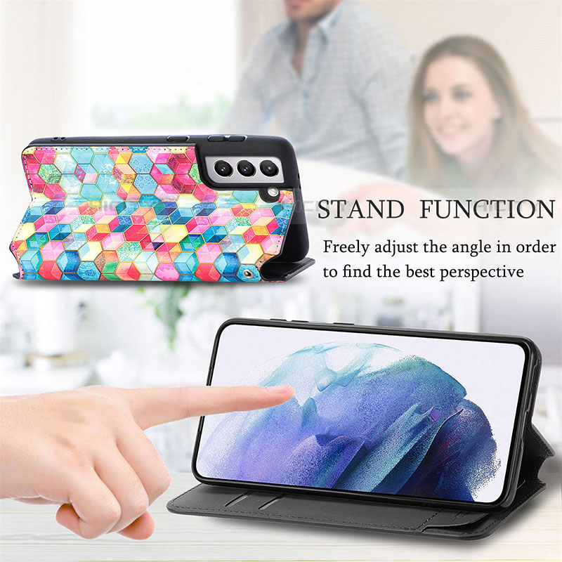 Custodia Portafoglio In Pelle Fantasia Modello Cover con Supporto S06D per Samsung Galaxy S23 Plus 5G