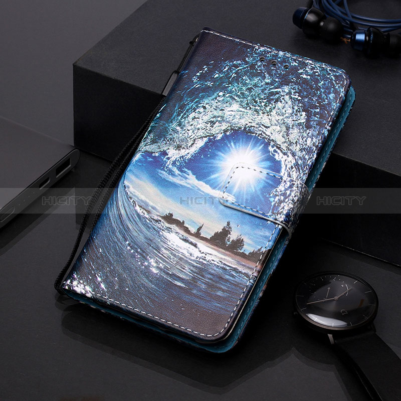 Custodia Portafoglio In Pelle Fantasia Modello Cover con Supporto Y01B per Samsung Galaxy A20e Blu Notte