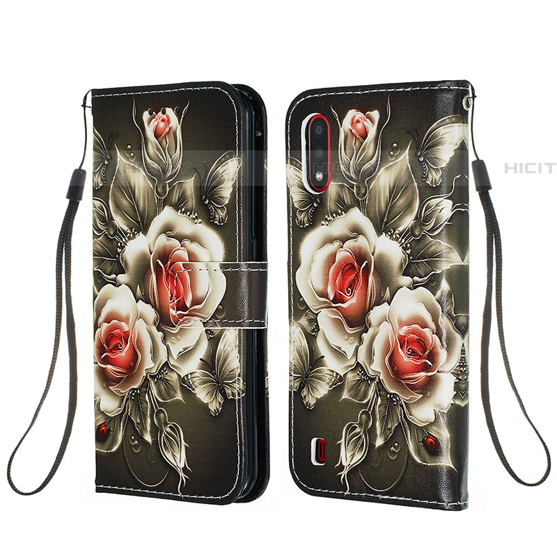 Custodia Portafoglio In Pelle Fantasia Modello Cover con Supporto Y02B per Samsung Galaxy A01 SM-A015
