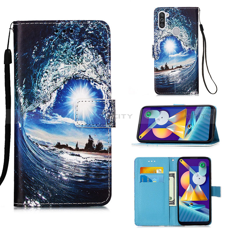 Custodia Portafoglio In Pelle Fantasia Modello Cover con Supporto Y02B per Samsung Galaxy A11