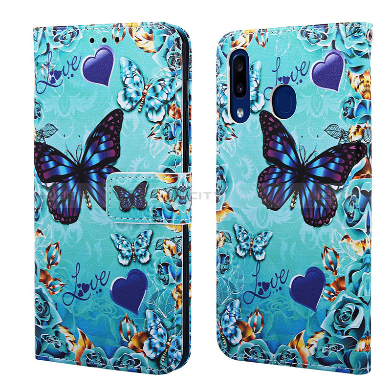 Custodia Portafoglio In Pelle Fantasia Modello Cover con Supporto Y02B per Samsung Galaxy A30