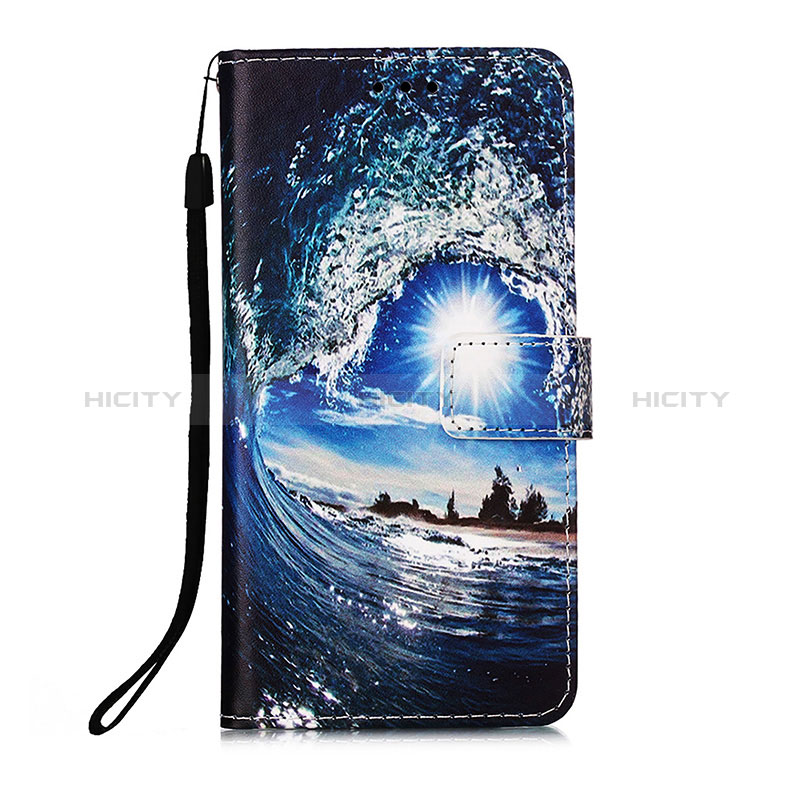 Custodia Portafoglio In Pelle Fantasia Modello Cover con Supporto Y02B per Xiaomi Poco M3 Blu Notte