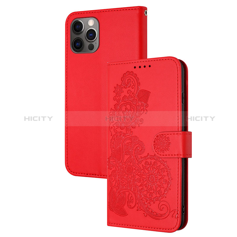 Custodia Portafoglio In Pelle Fantasia Modello Cover con Supporto Y02X per Apple iPhone 13 Pro Rosso