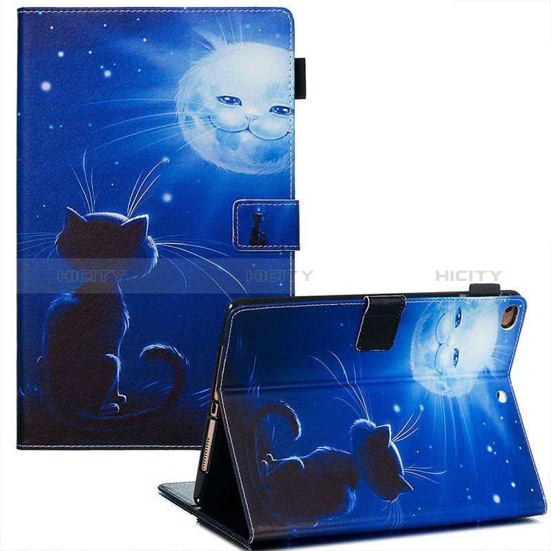 Custodia Portafoglio In Pelle Fantasia Modello Cover con Supporto Y03B per Apple iPad Air 2 Blu