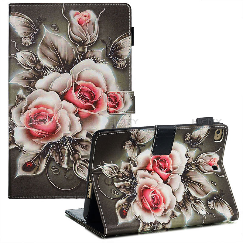 Custodia Portafoglio In Pelle Fantasia Modello Cover con Supporto Y03B per Apple iPad Mini 4