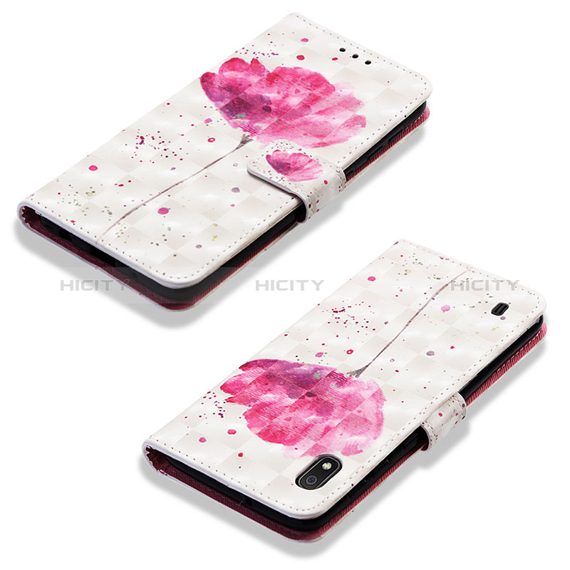 Custodia Portafoglio In Pelle Fantasia Modello Cover con Supporto Y03B per Samsung Galaxy A10 Rosa