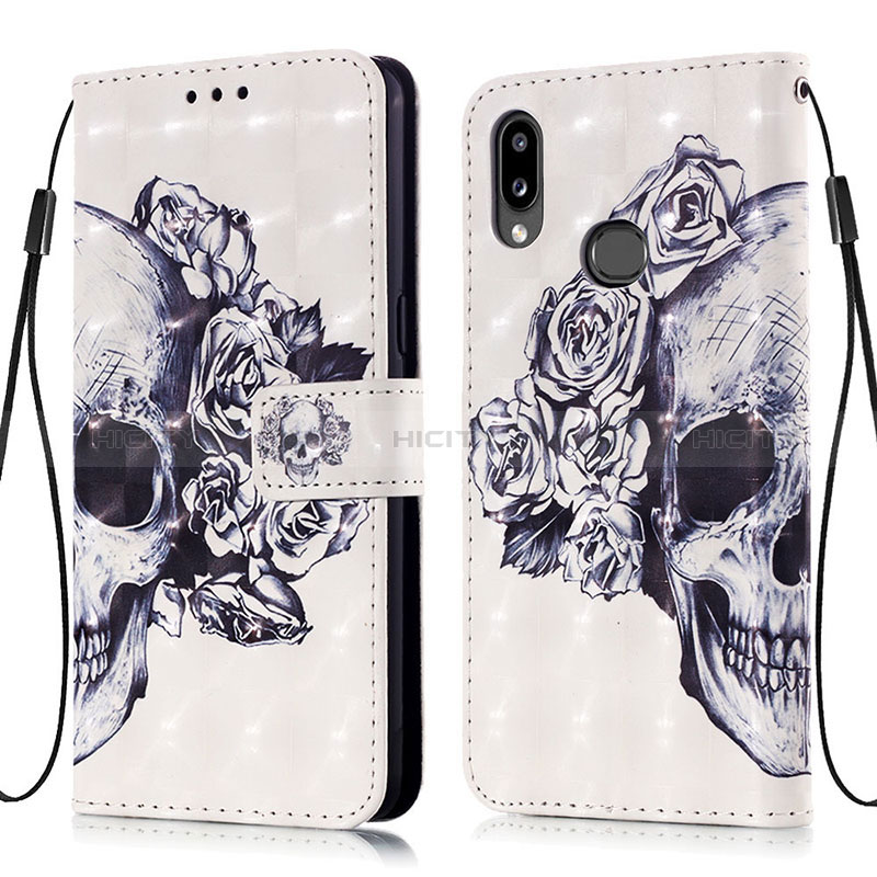 Custodia Portafoglio In Pelle Fantasia Modello Cover con Supporto Y03B per Samsung Galaxy A10s