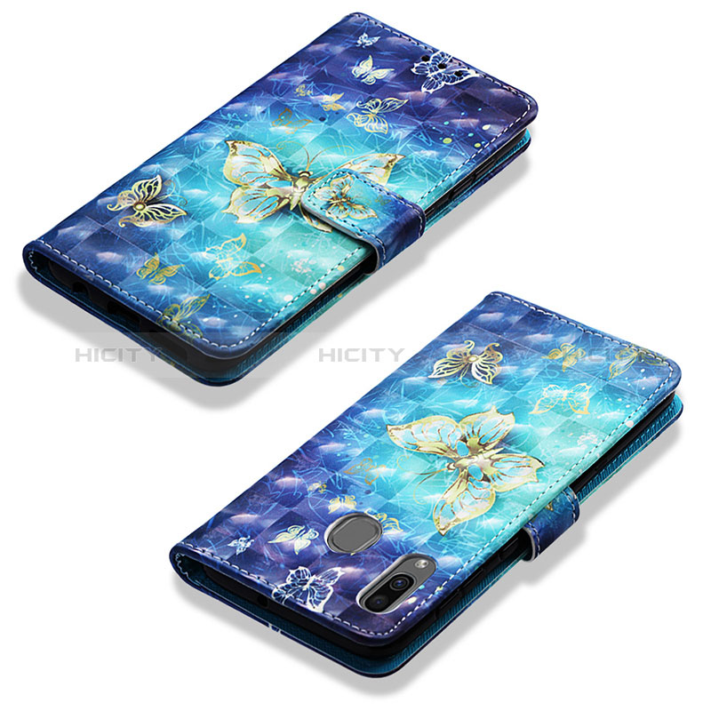 Custodia Portafoglio In Pelle Fantasia Modello Cover con Supporto Y03B per Samsung Galaxy A20