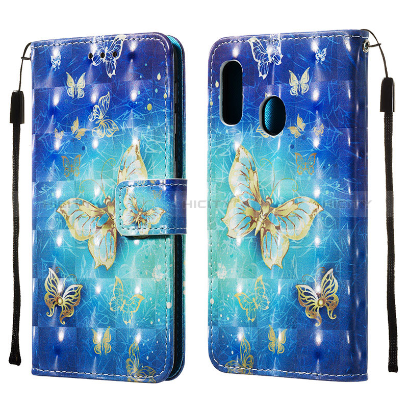 Custodia Portafoglio In Pelle Fantasia Modello Cover con Supporto Y03B per Samsung Galaxy A20e