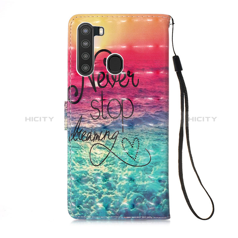 Custodia Portafoglio In Pelle Fantasia Modello Cover con Supporto Y03B per Samsung Galaxy A21