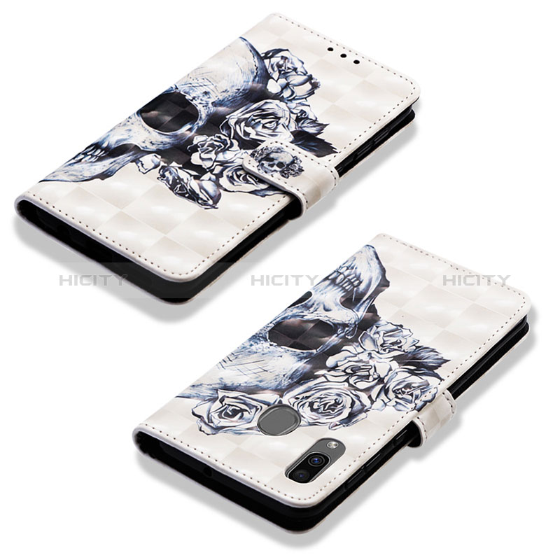 Custodia Portafoglio In Pelle Fantasia Modello Cover con Supporto Y03B per Samsung Galaxy A30