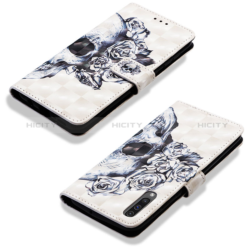 Custodia Portafoglio In Pelle Fantasia Modello Cover con Supporto Y03B per Samsung Galaxy A50S Nero