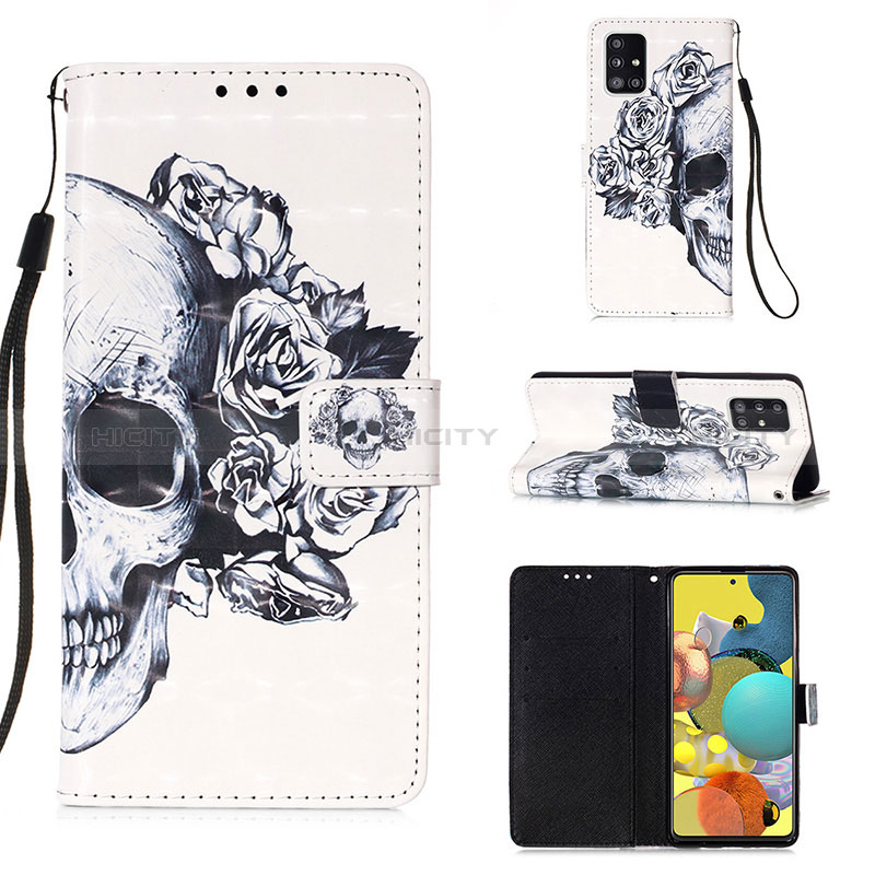 Custodia Portafoglio In Pelle Fantasia Modello Cover con Supporto Y03B per Samsung Galaxy A51 4G