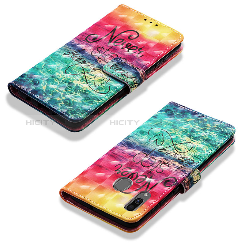 Custodia Portafoglio In Pelle Fantasia Modello Cover con Supporto Y03B per Samsung Galaxy M10S Rosso
