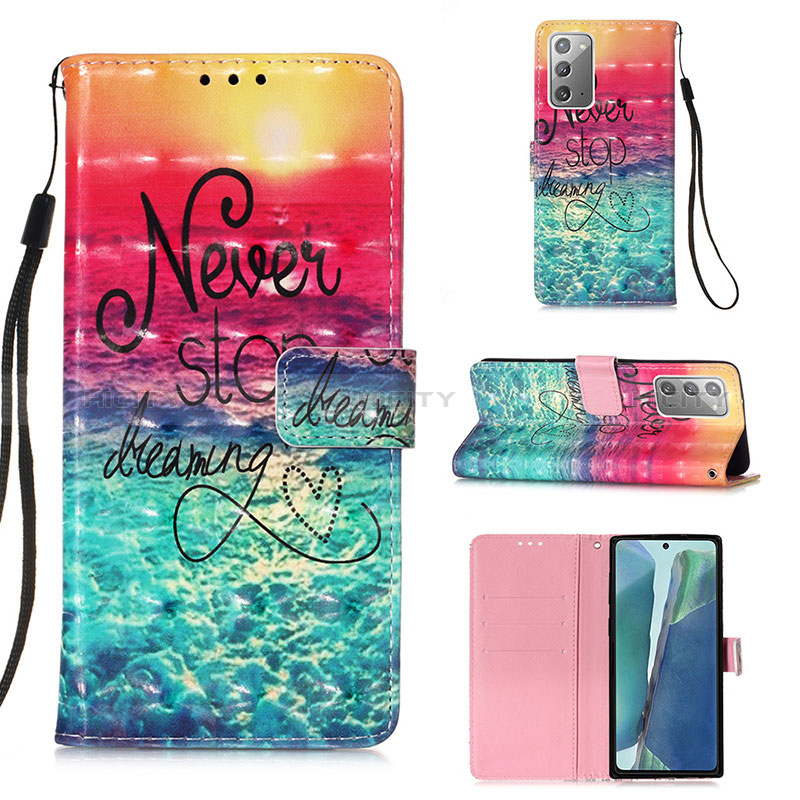 Custodia Portafoglio In Pelle Fantasia Modello Cover con Supporto Y03B per Samsung Galaxy Note 20 5G