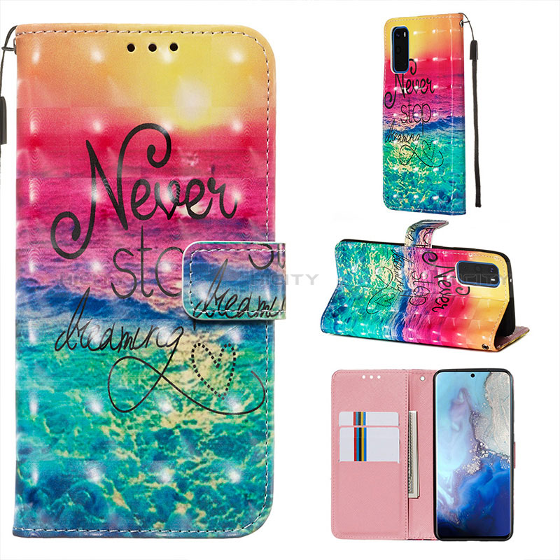 Custodia Portafoglio In Pelle Fantasia Modello Cover con Supporto Y03B per Samsung Galaxy S20