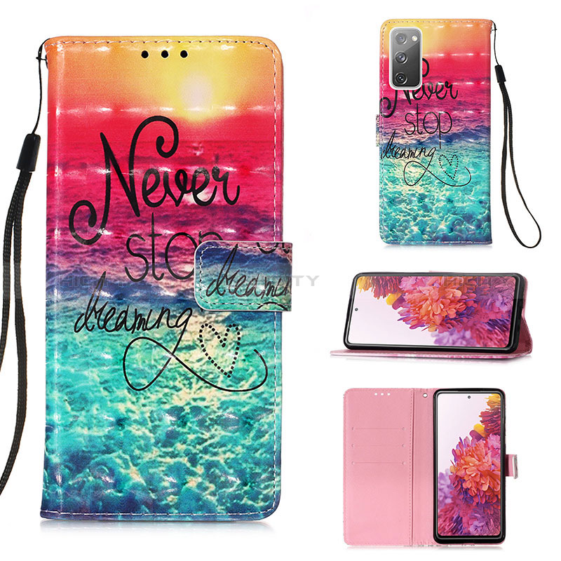 Custodia Portafoglio In Pelle Fantasia Modello Cover con Supporto Y03B per Samsung Galaxy S20 FE 5G