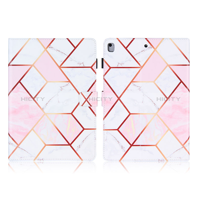 Custodia Portafoglio In Pelle Fantasia Modello Cover con Supporto Y04B per Apple iPad Air 2 Rosa