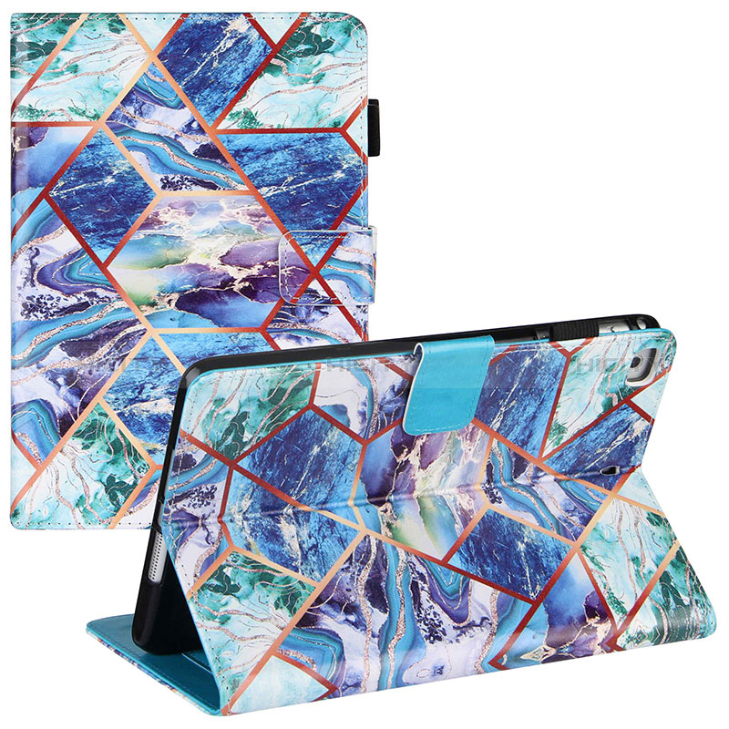 Custodia Portafoglio In Pelle Fantasia Modello Cover con Supporto Y04B per Apple iPad Mini 4