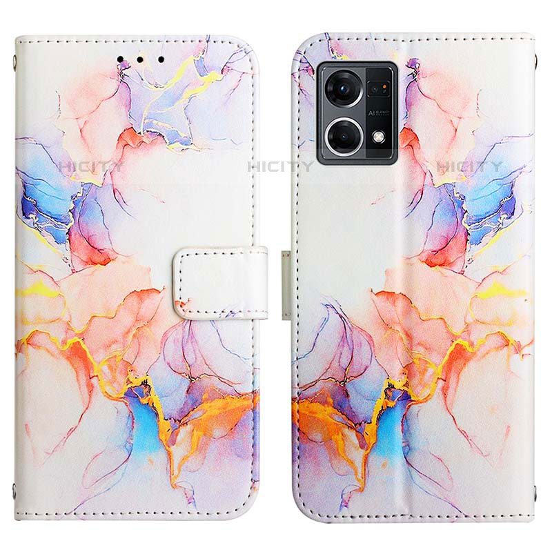 Custodia Portafoglio In Pelle Fantasia Modello Cover con Supporto Y04B per Oppo Reno7 4G