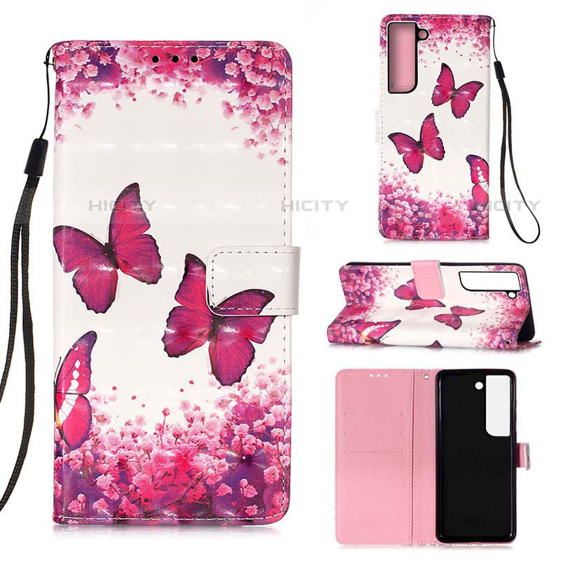 Custodia Portafoglio In Pelle Fantasia Modello Cover con Supporto Y04B per Samsung Galaxy S21 Plus 5G