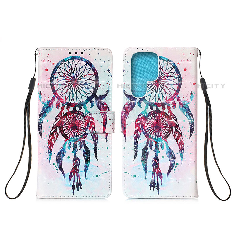 Custodia Portafoglio In Pelle Fantasia Modello Cover con Supporto Y04B per Samsung Galaxy S21 Ultra 5G Multicolore