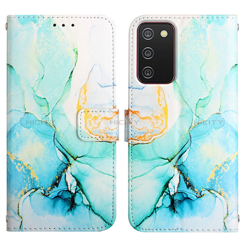 Custodia Portafoglio In Pelle Fantasia Modello Cover con Supporto Y05B per Samsung Galaxy A02s Verde
