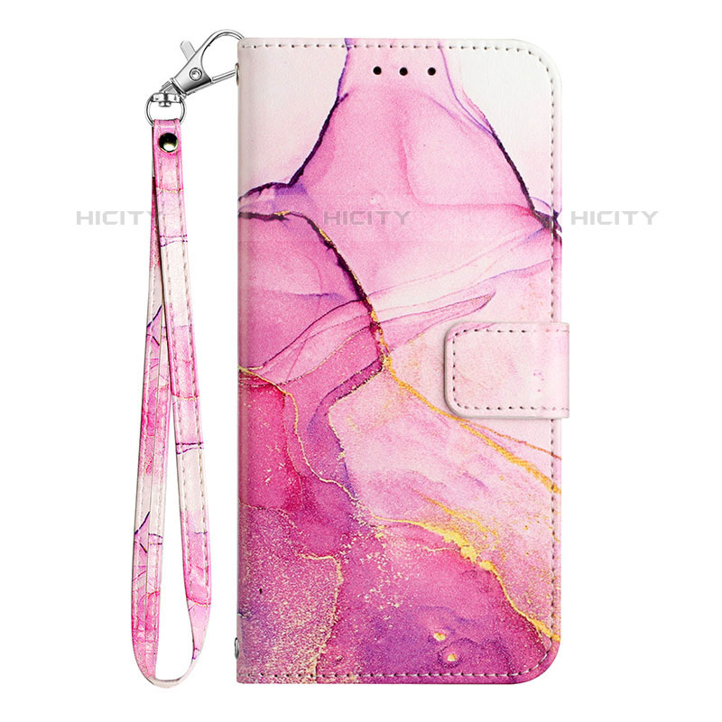 Custodia Portafoglio In Pelle Fantasia Modello Cover con Supporto Y05B per Samsung Galaxy M32 5G Rosa Caldo