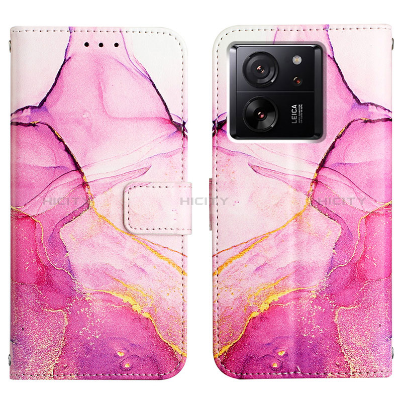 Custodia Portafoglio In Pelle Fantasia Modello Cover con Supporto YB4 per Xiaomi Mi 13T 5G Rosa Caldo