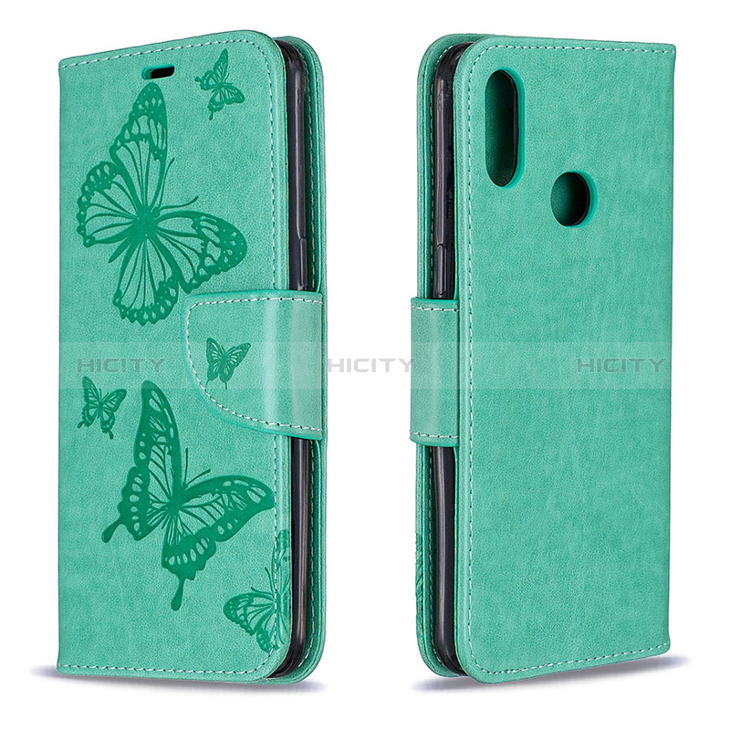 Custodia Portafoglio In Pelle Farfalla Cover con Supporto B01F per Samsung Galaxy A10s Verde