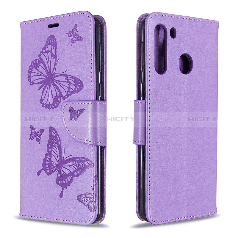 Custodia Portafoglio In Pelle Farfalla Cover con Supporto B01F per Samsung Galaxy A21