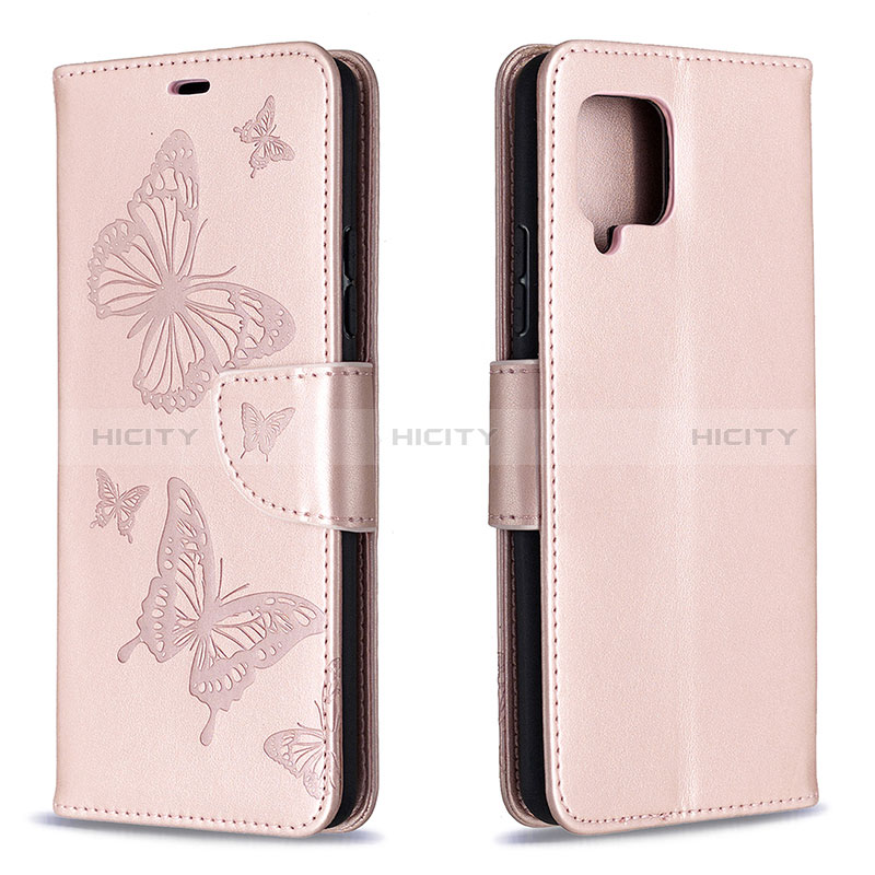 Custodia Portafoglio In Pelle Farfalla Cover con Supporto B01F per Samsung Galaxy A42 5G Oro Rosa