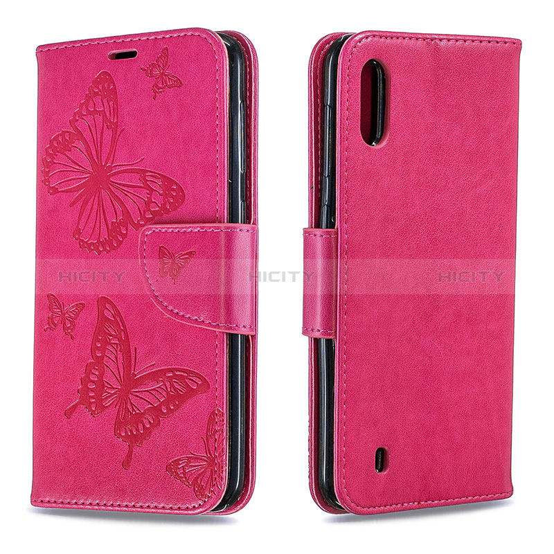 Custodia Portafoglio In Pelle Farfalla Cover con Supporto B01F per Samsung Galaxy M10