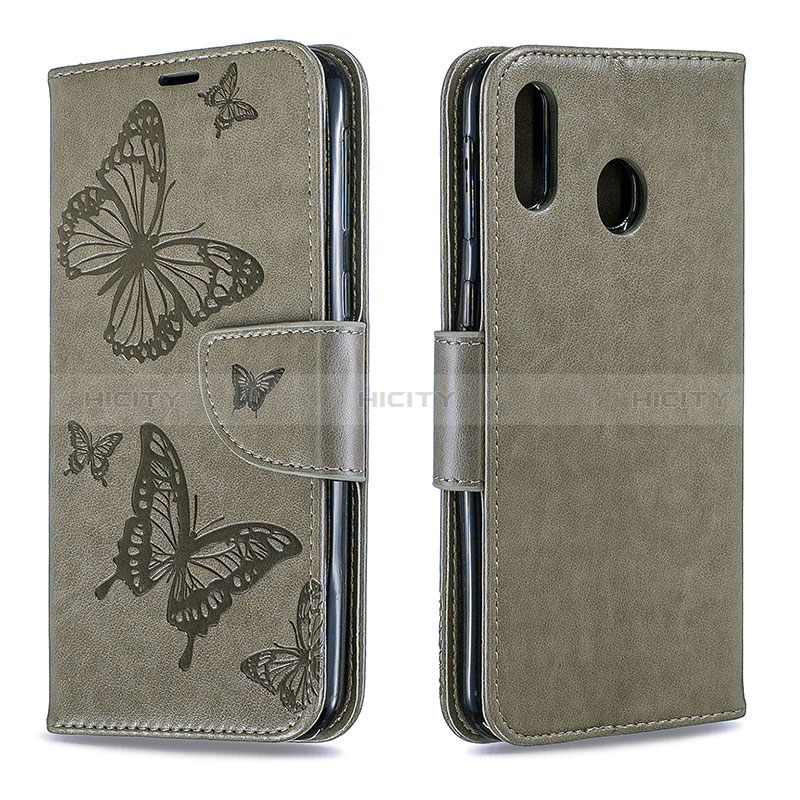 Custodia Portafoglio In Pelle Farfalla Cover con Supporto B01F per Samsung Galaxy M20