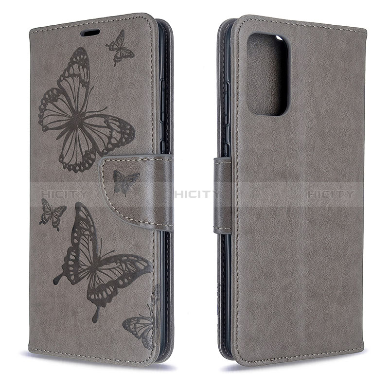 Custodia Portafoglio In Pelle Farfalla Cover con Supporto B01F per Samsung Galaxy S20 5G Grigio