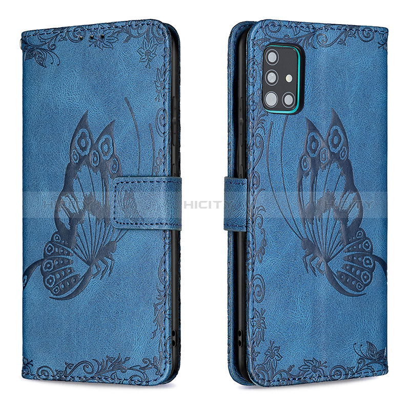 Custodia Portafoglio In Pelle Farfalla Cover con Supporto B02F per Samsung Galaxy A51 4G