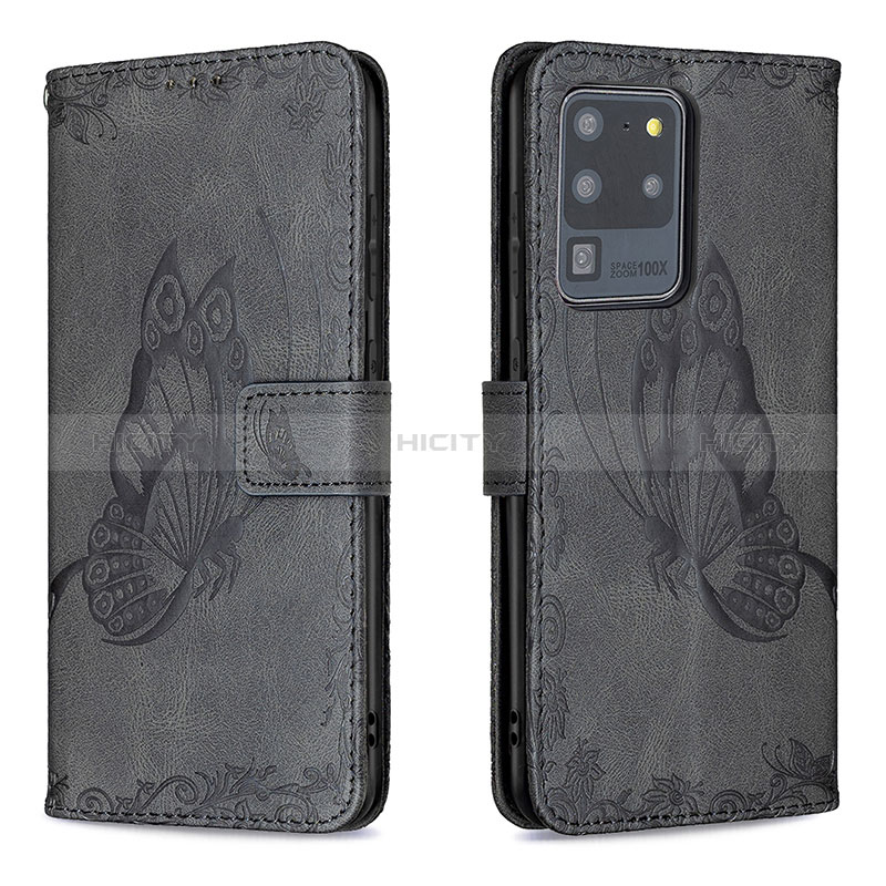 Custodia Portafoglio In Pelle Farfalla Cover con Supporto B02F per Samsung Galaxy S20 Ultra