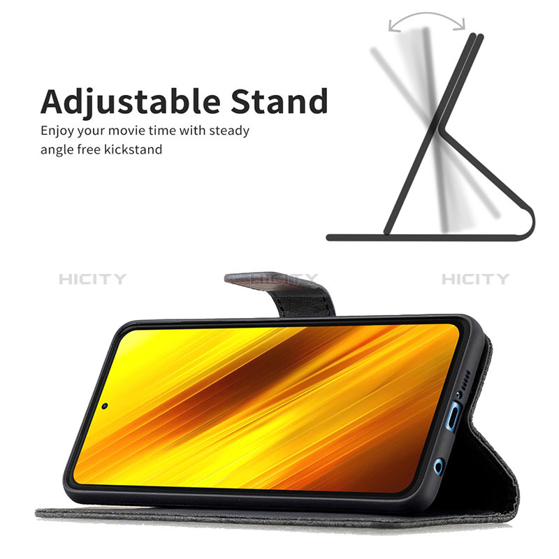 Custodia Portafoglio In Pelle Farfalla Cover con Supporto B02F per Xiaomi Poco X3 NFC