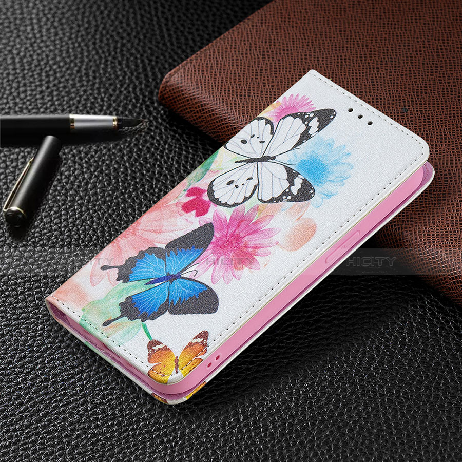 Custodia Portafoglio In Pelle Farfalla Cover con Supporto L01 per Apple iPhone 13 Pro Max Rosa