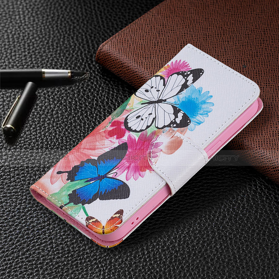 Custodia Portafoglio In Pelle Farfalla Cover con Supporto L03 per Apple iPhone 13 Pro Max Rosa