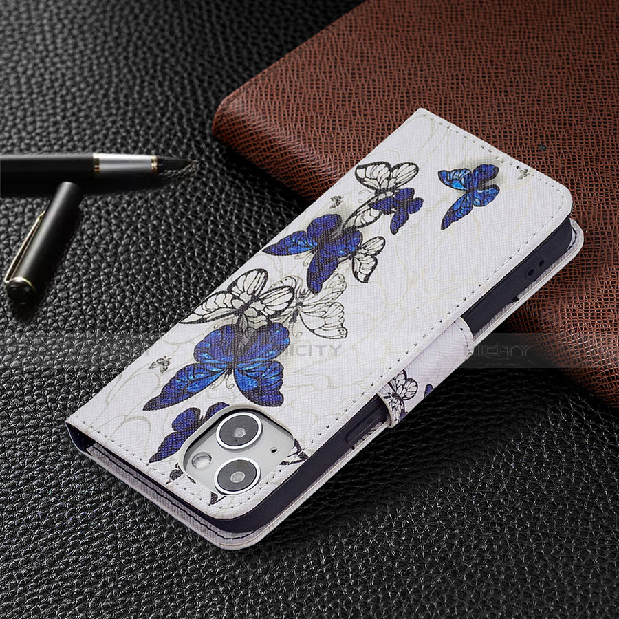 Custodia Portafoglio In Pelle Farfalla Cover con Supporto L07 per Apple iPhone 13 Mini Rosa