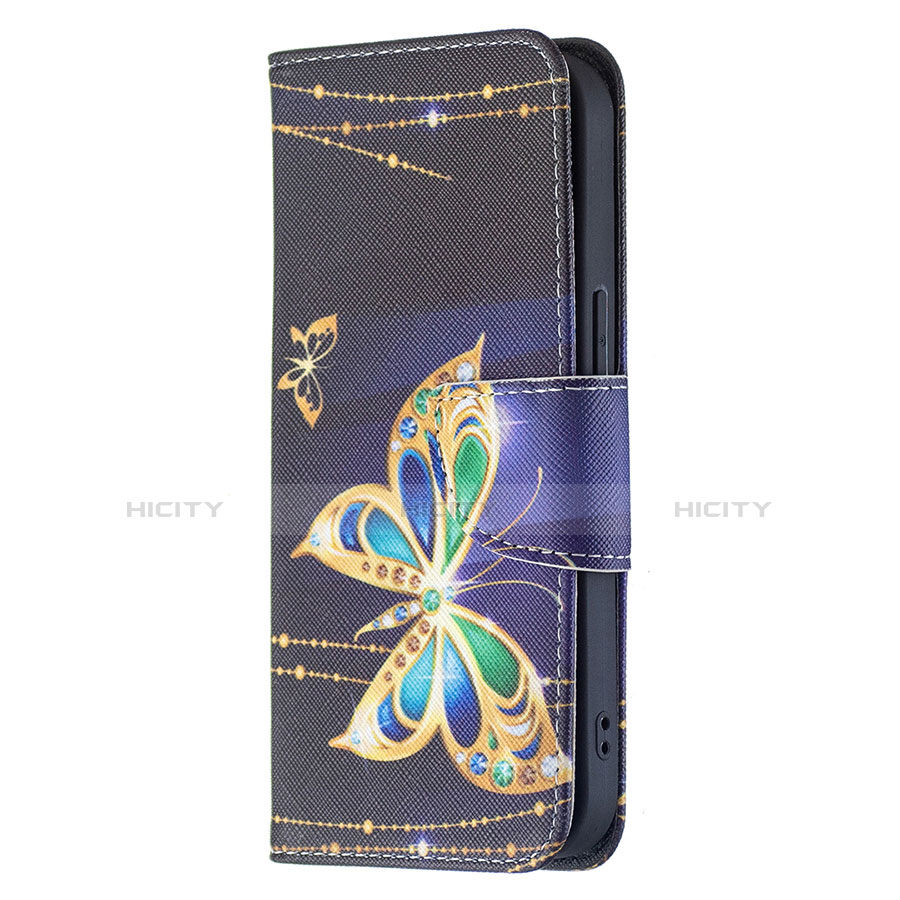Custodia Portafoglio In Pelle Farfalla Cover con Supporto L07 per Apple iPhone 14 Plus Multicolore