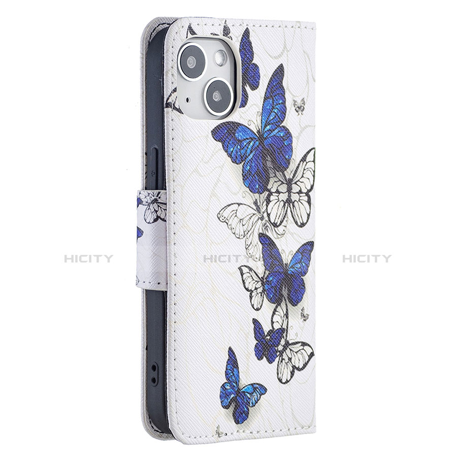 Custodia Portafoglio In Pelle Farfalla Cover con Supporto L07 per Apple iPhone 14 Plus Rosa
