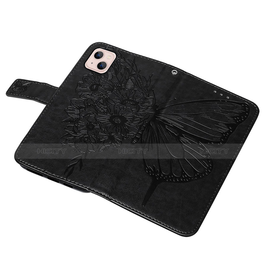 Custodia Portafoglio In Pelle Farfalla Cover con Supporto L10 per Apple iPhone 13 Mini Nero