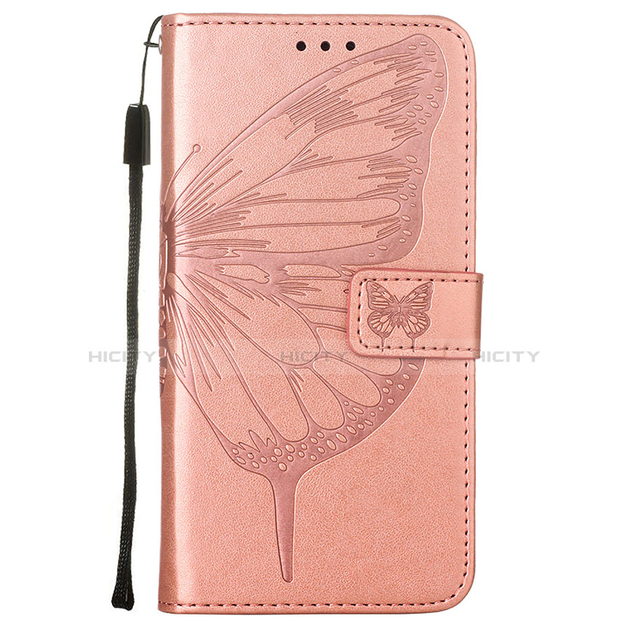 Custodia Portafoglio In Pelle Farfalla Cover con Supporto L10 per Apple iPhone 13 Mini Oro Rosa